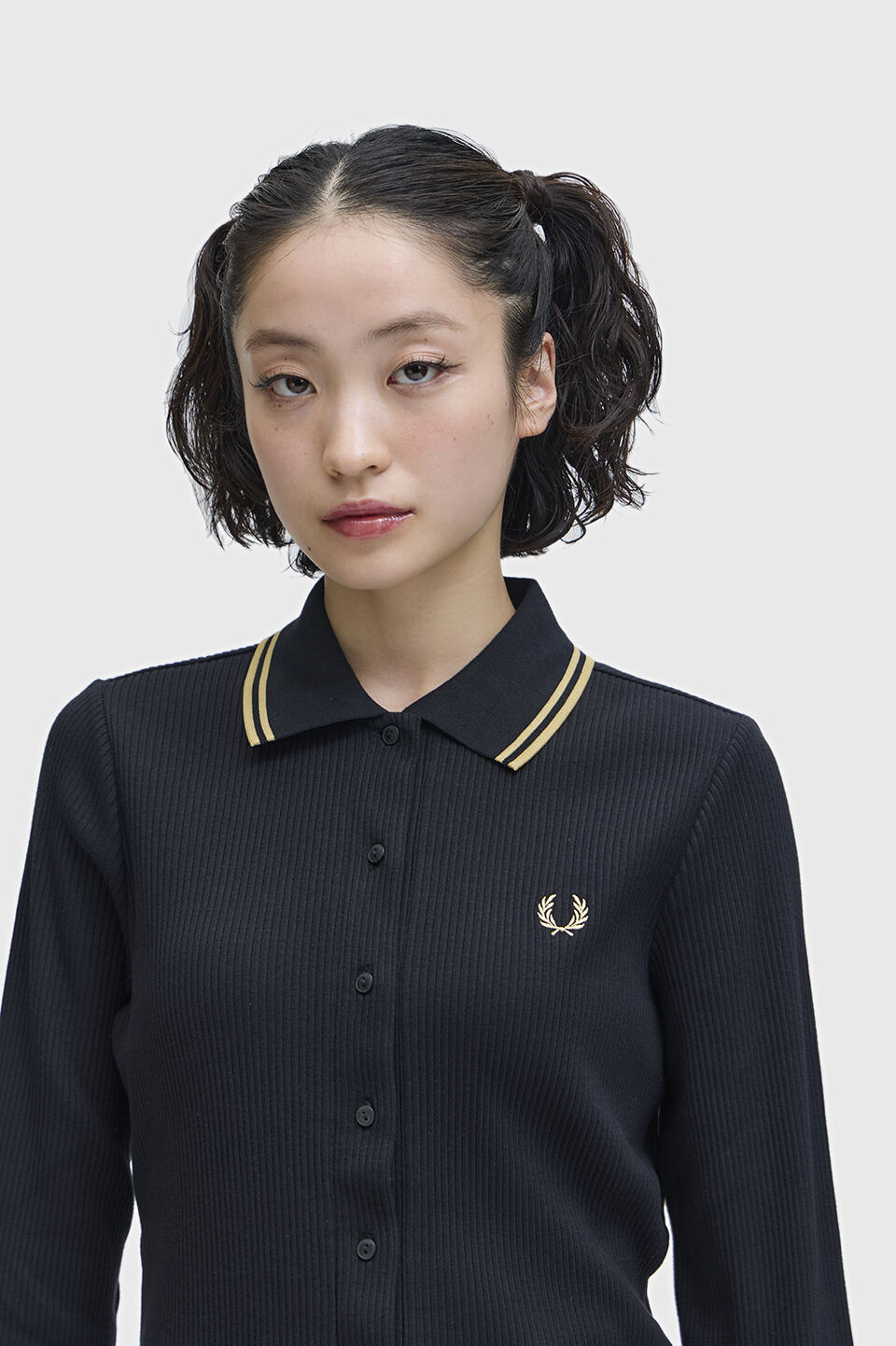 FRED PERRY 「Button Through Rib Polo Shirt／ボタンスルーリブポロシャツ」|ポロシャツ|