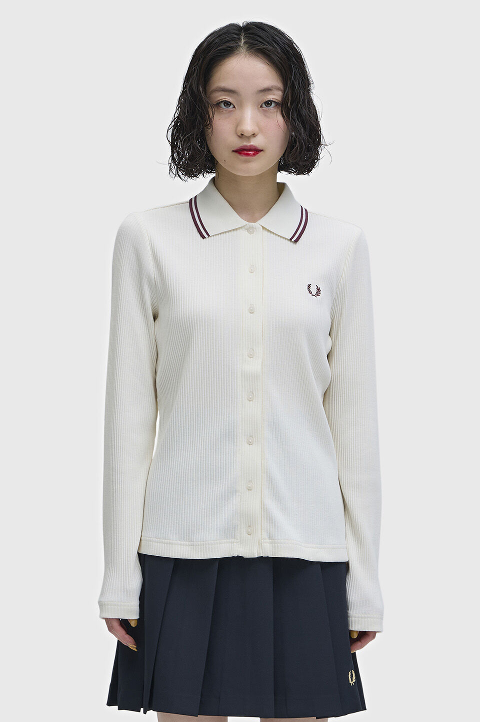 FRED PERRY 「Button Through Rib Polo Shirt／ボタンスルーリブポロシャツ」|ポロシャツ|