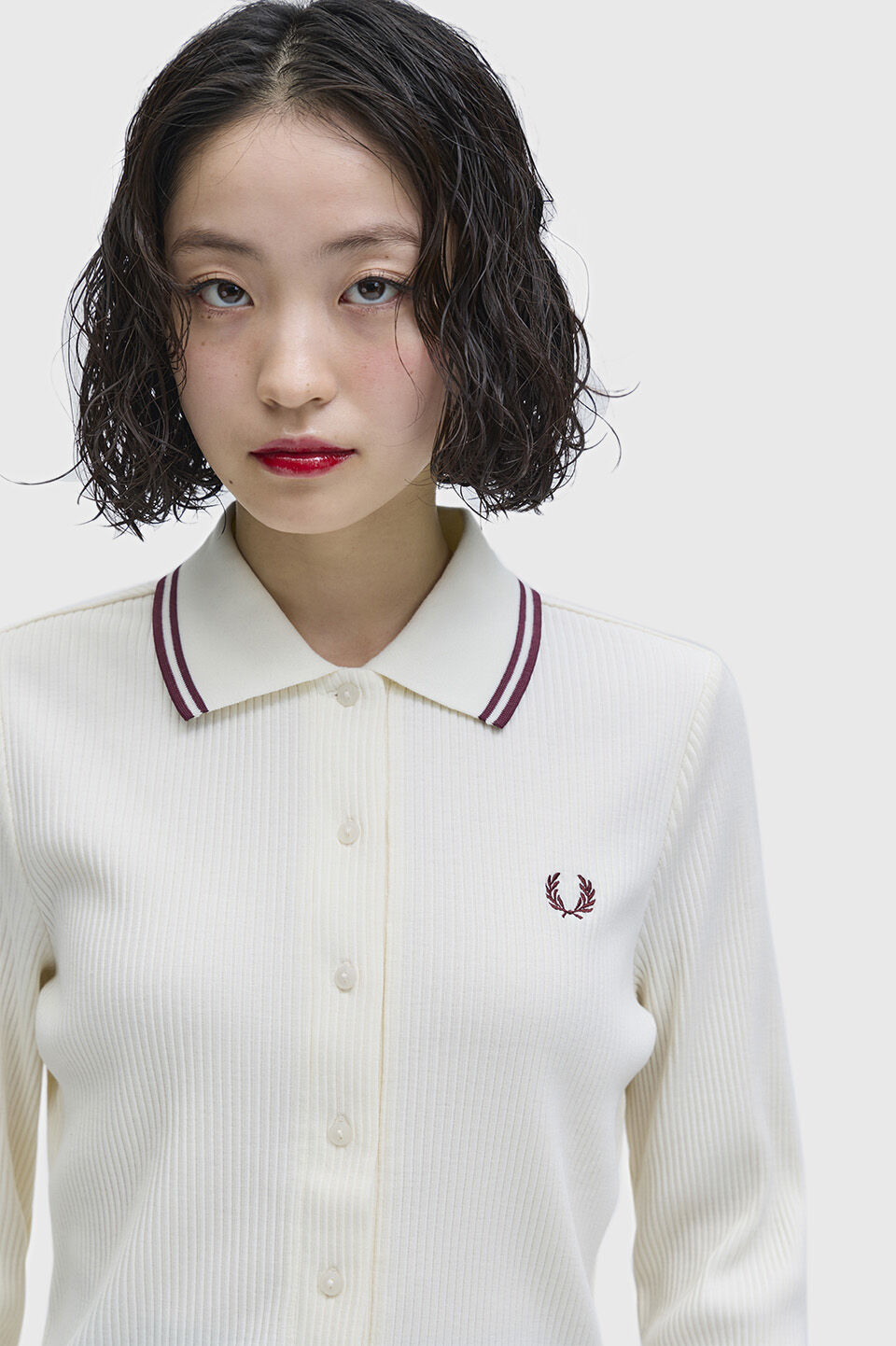 FRED PERRY 「Button Through Rib Polo Shirt／ボタンスルーリブポロシャツ」|ポロシャツ|