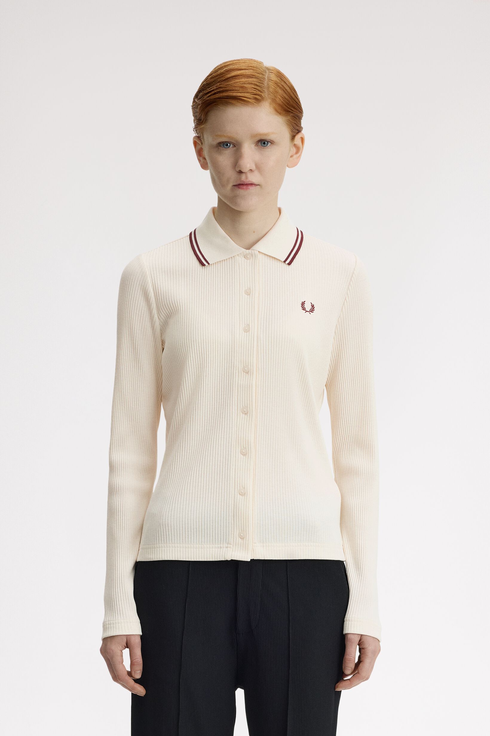 FRED PERRY 「Button Through Rib Polo Shirt／ボタンスルーリブポロシャツ」|ポロシャツ|