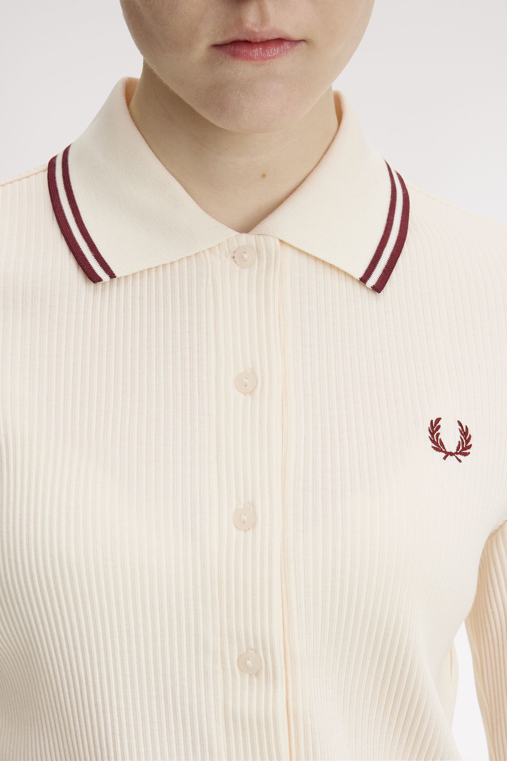 FRED PERRY 「Button Through Rib Polo Shirt／ボタンスルーリブポロシャツ」|ポロシャツ|
