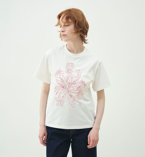 MACPHEE「ボタニカルエンブロイダリー Tシャツ」|Tシャツ・カットソー|