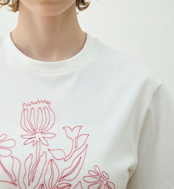 MACPHEE「ボタニカルエンブロイダリー Tシャツ」|Tシャツ・カットソー|