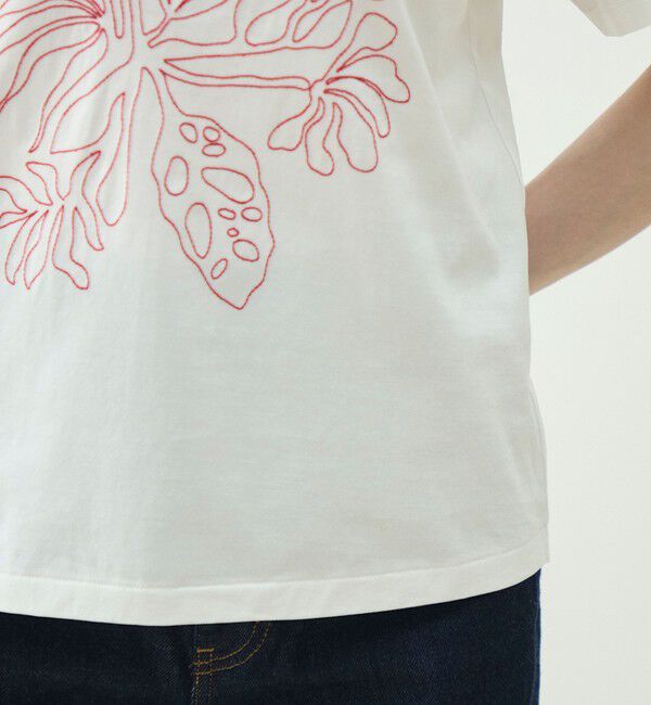 MACPHEE「ボタニカルエンブロイダリー Tシャツ」|Tシャツ・カットソー|