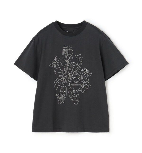 MACPHEE「ボタニカルエンブロイダリー Tシャツ」|Tシャツ・カットソー|19 ブラック