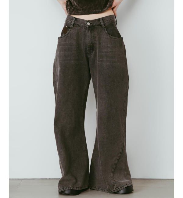 JOINT WORKS「Knuth Marf / クヌースマーフ wide bell-bottom denim pants」|デニム|グレーA