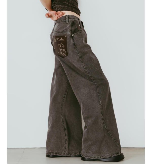 JOINT WORKS「Knuth Marf / クヌースマーフ wide bell-bottom denim pants」|デニム|