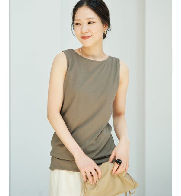 Plage「Jersey サイドタックトップス」|Tシャツ・カットソー|カーキ
