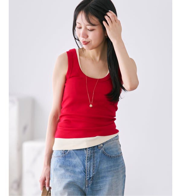 Plage「FLORE FLORE / フローレフローレ HILLIE タンクトップ」|タンクトップ|レッド