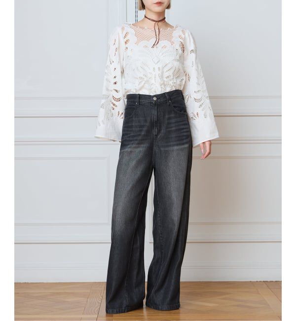 IENA LA BOUCLE「《追加》IENA LA BOUCLE ソフトデニムシルエットパンツ2」|デニム|