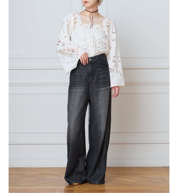 IENA LA BOUCLE「《追加》IENA LA BOUCLE ソフトデニムシルエットパンツ2」|デニム|