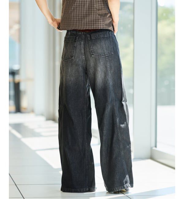 IENA LA BOUCLE「《追加》IENA LA BOUCLE ソフトデニムシルエットパンツ2」|デニム|