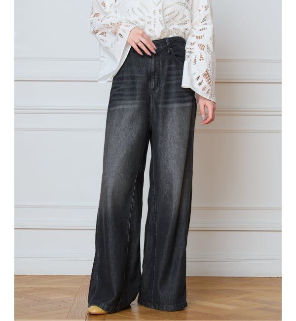 IENA LA BOUCLE「《追加》IENA LA BOUCLE ソフトデニムシルエットパンツ2」|デニム|