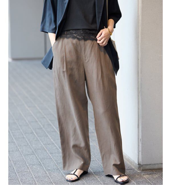 SLOBE IENA「《セットアップ対応可》リネン混パンツ」|その他|