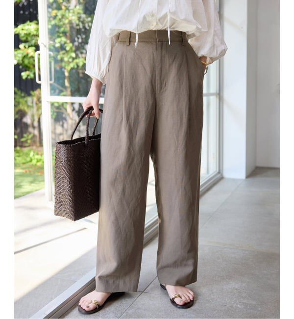 SLOBE IENA「《セットアップ対応可》リネン混パンツ」|その他|