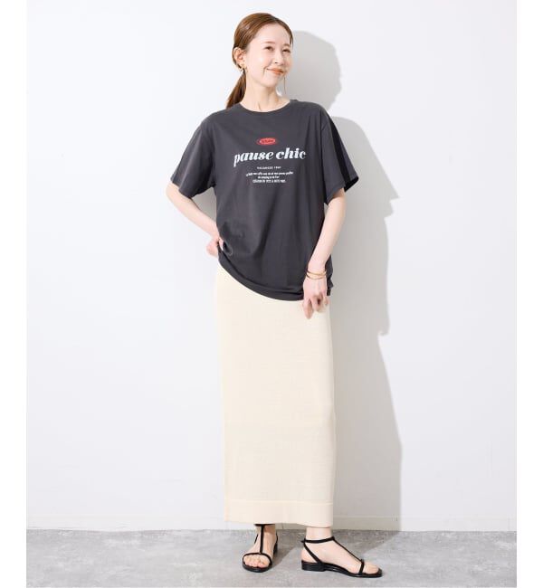 SLOBE IENA「《追加》La Hutte/ラ ユット SLOBE別注 ロゴTシャツ」|Tシャツ・カットソー|