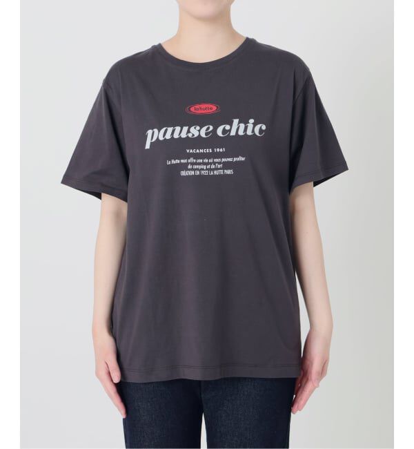 SLOBE IENA「《追加》La Hutte/ラ ユット SLOBE別注 ロゴTシャツ」|Tシャツ・カットソー|