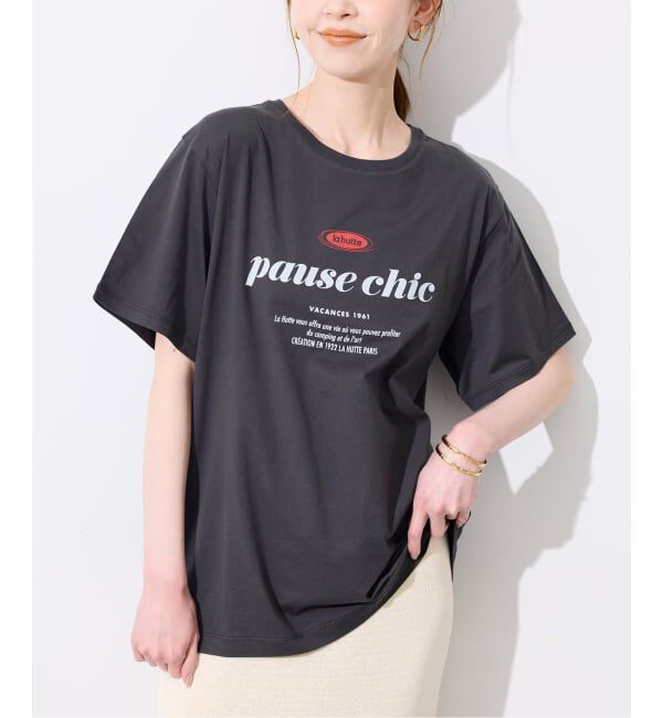 SLOBE IENA「《追加》La Hutte/ラ ユット SLOBE別注 ロゴTシャツ」|Tシャツ・カットソー|