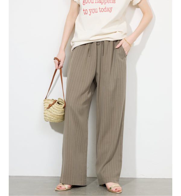 SLOBE IENA「《3サイズ展開/追加2》フィブリルストライプリラックスパンツ」|その他|