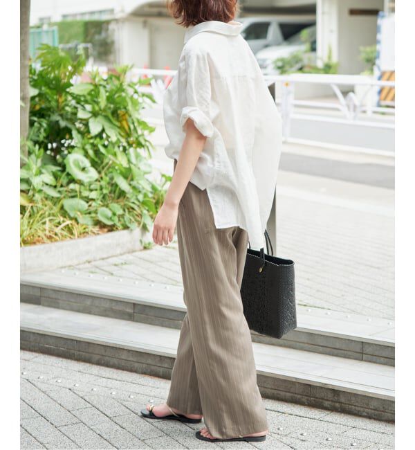 SLOBE IENA「《3サイズ展開/追加2》フィブリルストライプリラックスパンツ」|その他|