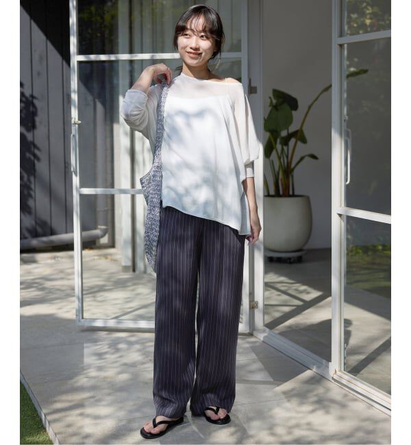 SLOBE IENA「《3サイズ展開/追加2》フィブリルストライプリラックスパンツ」|その他|