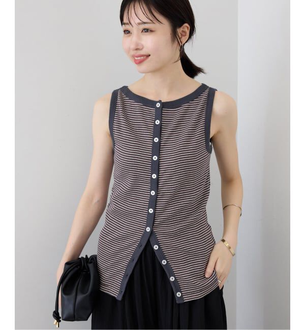 SLOBE IENA「miller/ミラー SLOBE別注 ボートネックタンクトップ」|Tシャツ・カットソー|ネイビー