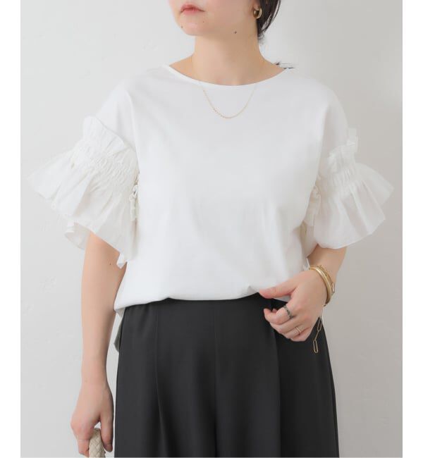 SLOBE IENA「《汗染み防止》フリルスリーブプルオーバー」|Tシャツ・カットソー|