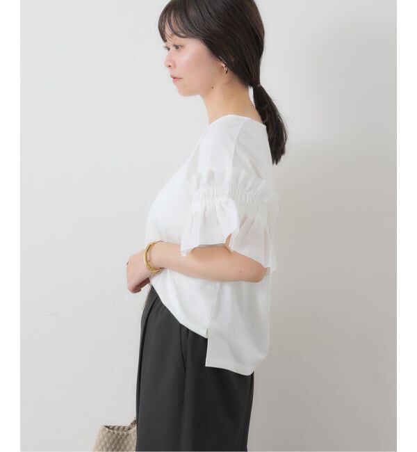SLOBE IENA「《汗染み防止》フリルスリーブプルオーバー」|Tシャツ・カットソー|