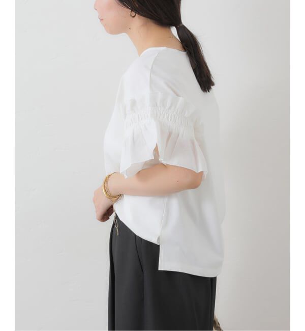 SLOBE IENA「《汗染み防止》フリルスリーブプルオーバー」|Tシャツ・カットソー|