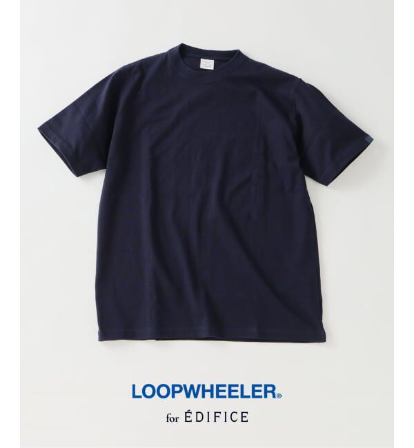 EDIFICE「LOOPWHEELER for LOWERCASE ツリテンジク ビッグTシャツ」|Tシャツ・カットソー|ネイビー
