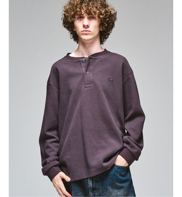 417 EDIFICE「LACOSTE &times; 417 ヘンリーネック ワッフルTシャツ」|Tシャツ・カットソー|