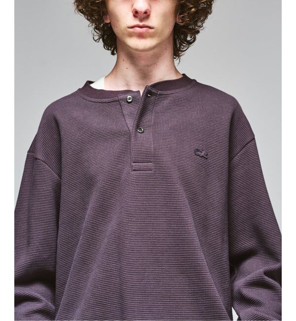 417 EDIFICE「LACOSTE &times; 417 ヘンリーネック ワッフルTシャツ」|Tシャツ・カットソー|