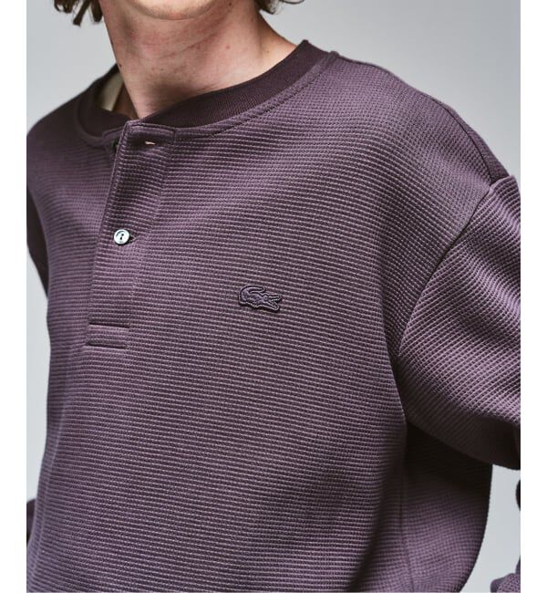 417 EDIFICE「LACOSTE &times; 417 ヘンリーネック ワッフルTシャツ」|Tシャツ・カットソー|