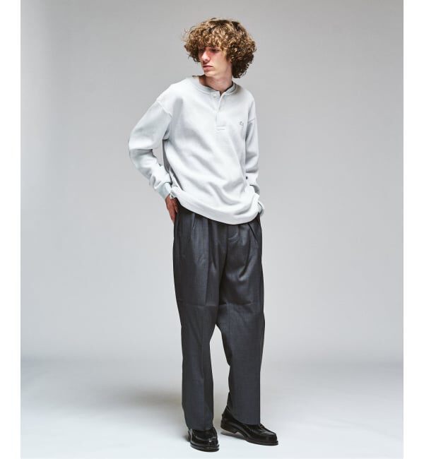 417 EDIFICE「LACOSTE &times; 417 ヘンリーネック ワッフルTシャツ」|Tシャツ・カットソー|