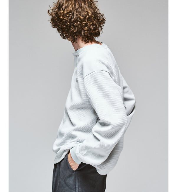 417 EDIFICE「LACOSTE &times; 417 ヘンリーネック ワッフルTシャツ」|Tシャツ・カットソー|