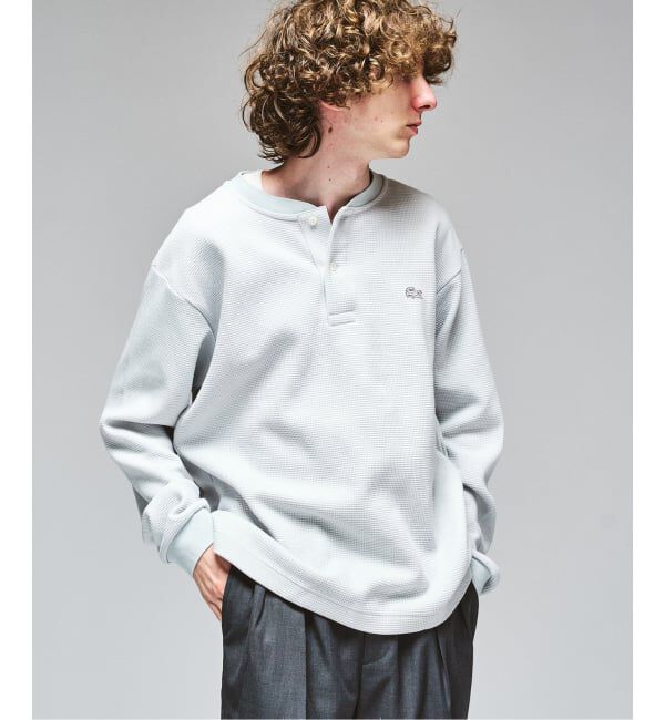 417 EDIFICE「LACOSTE &times; 417 ヘンリーネック ワッフルTシャツ」|Tシャツ・カットソー|