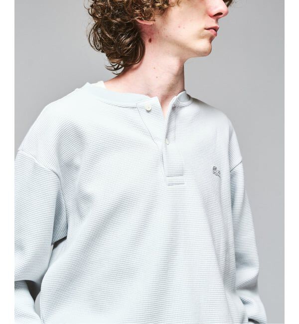 417 EDIFICE「LACOSTE &times; 417 ヘンリーネック ワッフルTシャツ」|Tシャツ・カットソー|