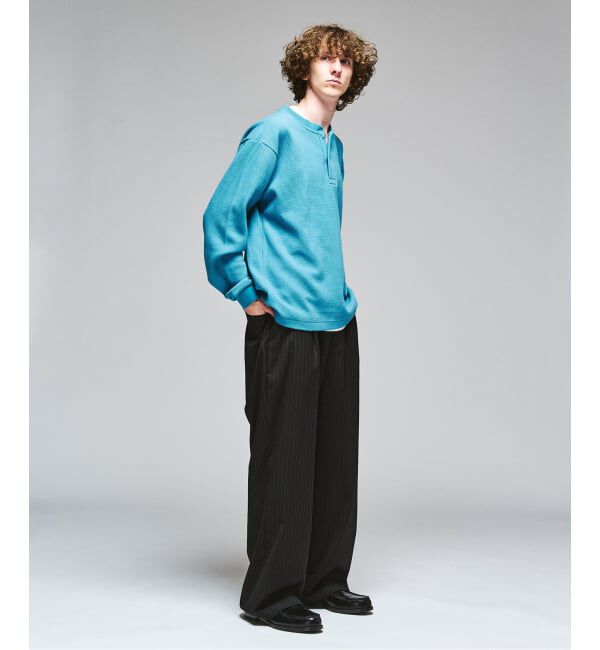 417 EDIFICE「LACOSTE &times; 417 ヘンリーネック ワッフルTシャツ」|Tシャツ・カットソー|