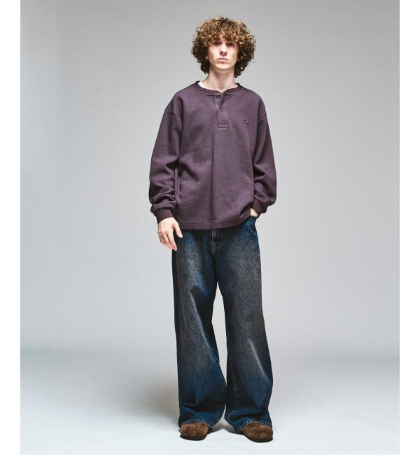 417 EDIFICE「LACOSTE &times; 417 ヘンリーネック ワッフルTシャツ」|Tシャツ・カットソー|