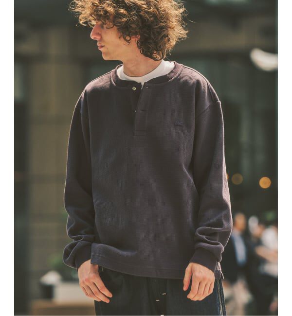 417 EDIFICE「LACOSTE &times; 417 ヘンリーネック ワッフルTシャツ」|Tシャツ・カットソー|