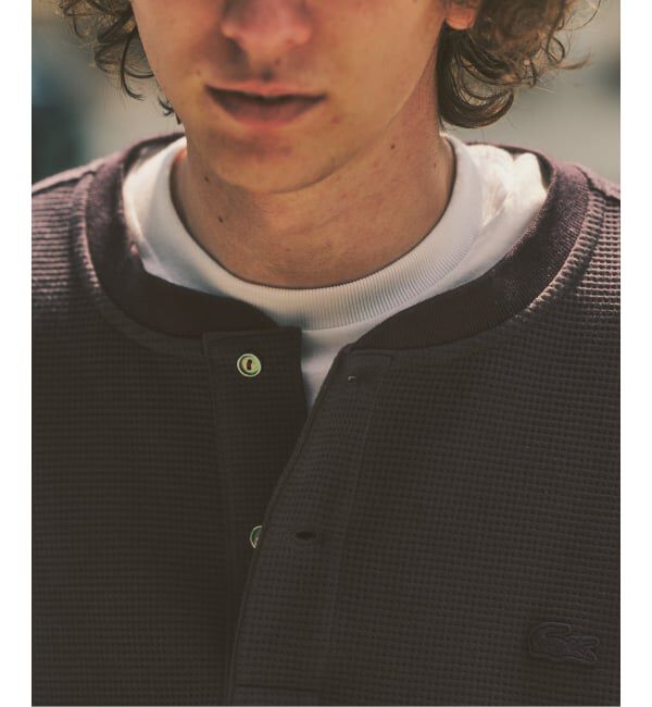 417 EDIFICE「LACOSTE &times; 417 ヘンリーネック ワッフルTシャツ」|Tシャツ・カットソー|