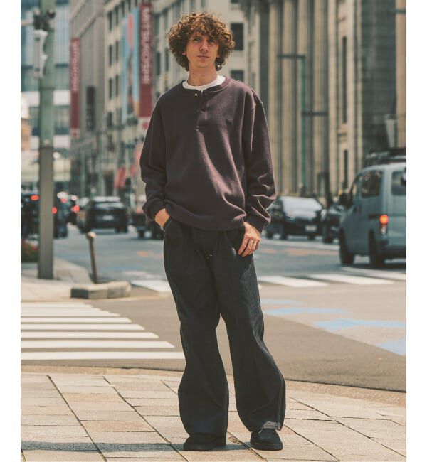 417 EDIFICE「LACOSTE &times; 417 ヘンリーネック ワッフルTシャツ」|Tシャツ・カットソー|