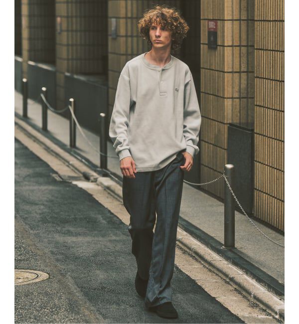 417 EDIFICE「LACOSTE &times; 417 ヘンリーネック ワッフルTシャツ」|Tシャツ・カットソー|