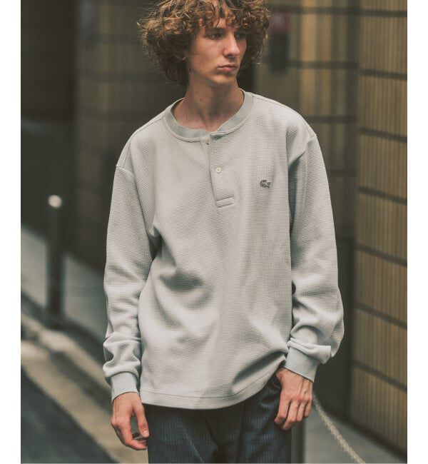 417 EDIFICE「LACOSTE &times; 417 ヘンリーネック ワッフルTシャツ」|Tシャツ・カットソー|