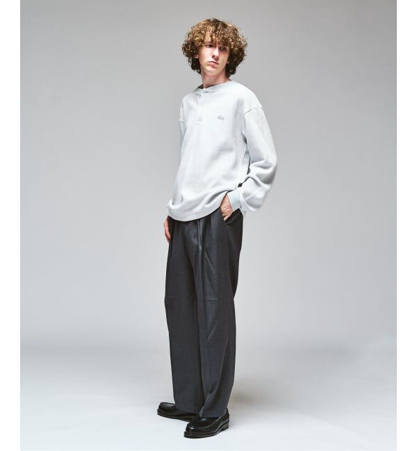 417 EDIFICE「LACOSTE &times; 417 ヘンリーネック ワッフルTシャツ」|Tシャツ・カットソー|