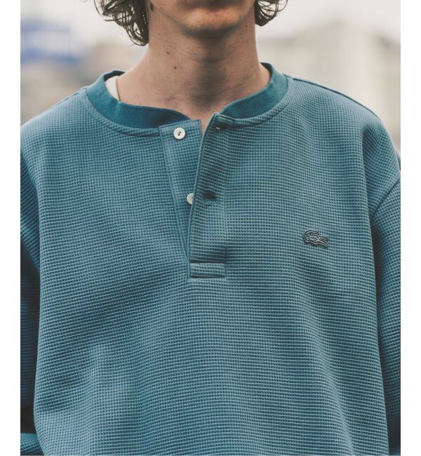 417 EDIFICE「LACOSTE &times; 417 ヘンリーネック ワッフルTシャツ」|Tシャツ・カットソー|