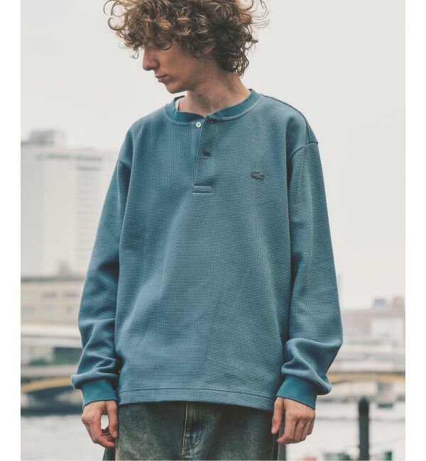 417 EDIFICE「LACOSTE &times; 417 ヘンリーネック ワッフルTシャツ」|Tシャツ・カットソー|