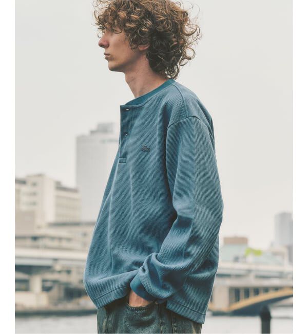 417 EDIFICE「LACOSTE &times; 417 ヘンリーネック ワッフルTシャツ」|Tシャツ・カットソー|