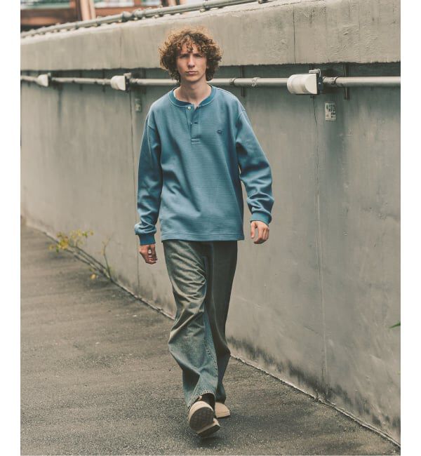 417 EDIFICE「LACOSTE &times; 417 ヘンリーネック ワッフルTシャツ」|Tシャツ・カットソー|