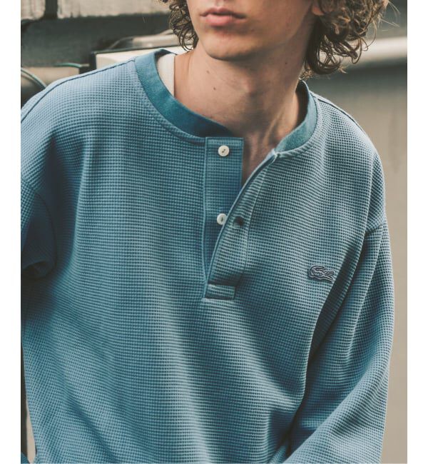 417 EDIFICE「LACOSTE &times; 417 ヘンリーネック ワッフルTシャツ」|Tシャツ・カットソー|